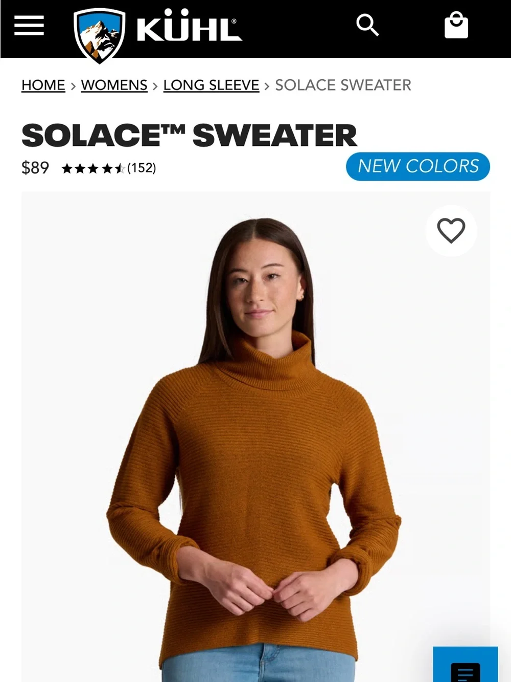 KUHL Women’s Solace Sweater, Merino Wool Blend, Brand New, Size XL